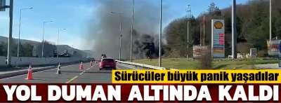 Bolu'da sürücüleri panikleten duman