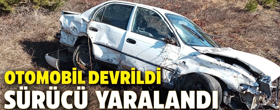 Bolu'da otomobil devrildi, sürücüsü yaralandı