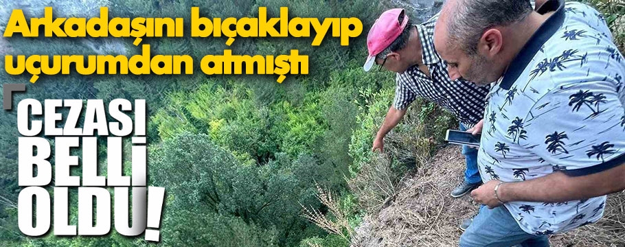 Arkadaşını bıçaklayıp uçurumdan atmıştı, cezası belli oldu