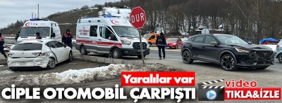 Bolu'da otomobil ile cipin çarpışması sonucu 3 kişi yaralandı