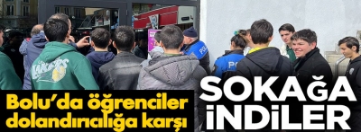 Bolu'da öğrenciler polisle birlikte sokağa indiler