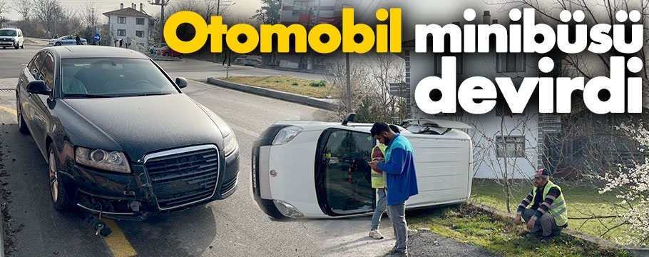 Otomobil kamyoneti böyle devirdi