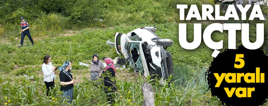Bolu'da kontrolden çıkan cip tarlaya uçtu: 5 yaralı