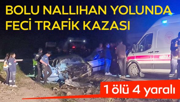 Otomobil ile kamyon kafa kafaya çarpıştı: 1 ölü, 4 yaralı