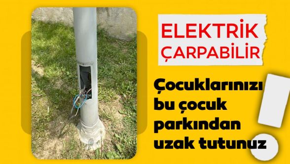 Köroğlu mahallesi'ndeki parkta tehlike saçan direk !