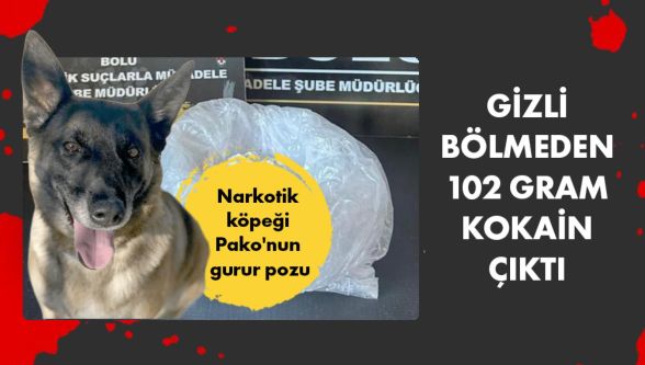 Bolu'da aracın gizli bölmesinden 102 gram kokain çıktı