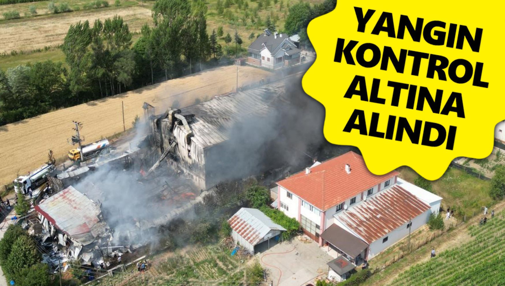 Bolu'da medikal fabrikasında yangın çıktı