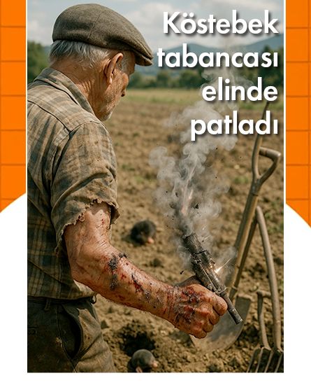 70 yaşındaki adamın elinde köstebek tabancası patladı