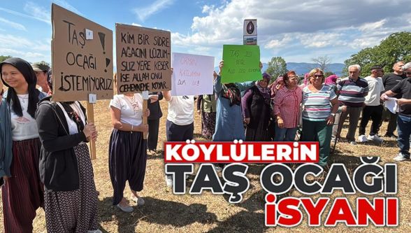 Bolu'da köylüler taş ocağına karşı eylem yaptı