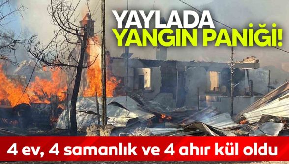 4 ev, 4 samanlık ve 4 ahır kül oldu