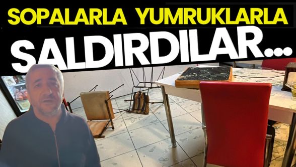 Bolu'da dönerciye sopalı saldırı kamerada