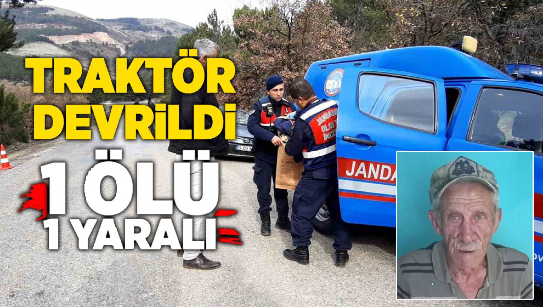 Bolu'nun Mudurnu ilçesinde traktör devrildi: 1 ölü, 1 yaralı