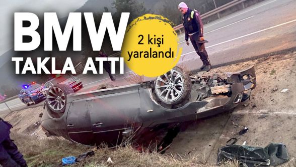 Gövem köyü mevkiinde otomobil takla attı: 2 yaralı