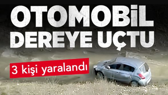 Bolu'da kontrolden çıkan otomobil dereye uçtu: 3 yaralı