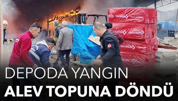 Bolu'da depo yangını: Vatandaşlar da söndürme çalışmalarına katıldı