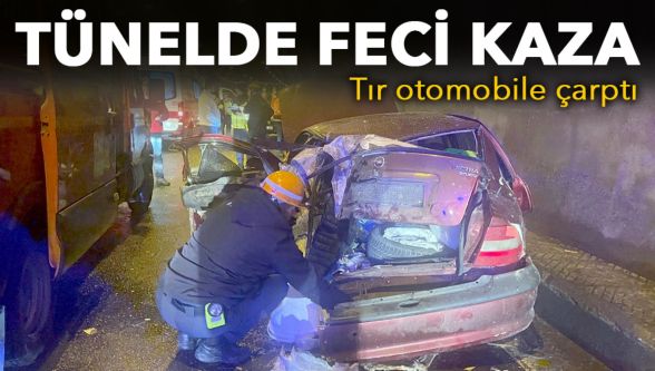 Bolu Dağı Tüneli'nde kaza: Tır, arızalanan araca çarptı