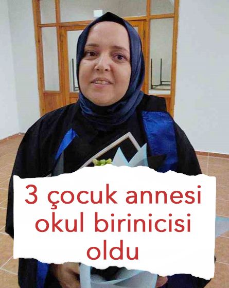 3 çocuk annesi üniversiteyi birincilikle bitirdi