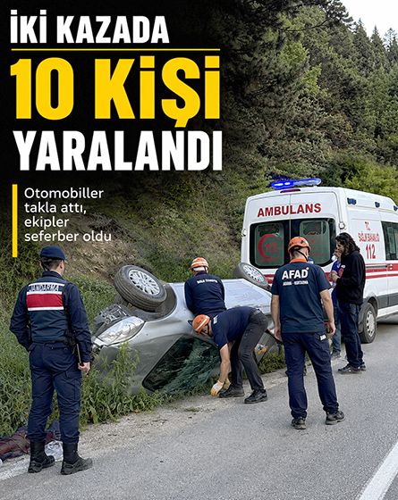 İki ayrı kazada 10 kişi yaralandı