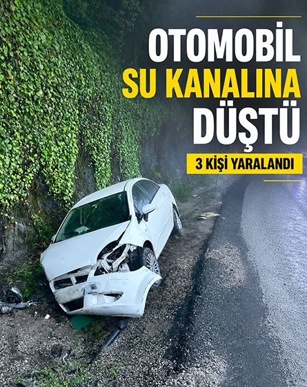 Bolu Dağı'nda otomobil su kanalına uçtu: 3 yaralı