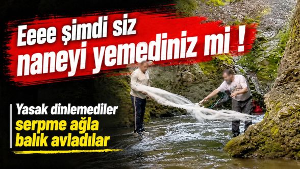 Yasak dinlemediler! Serpme ağla balık avladılar