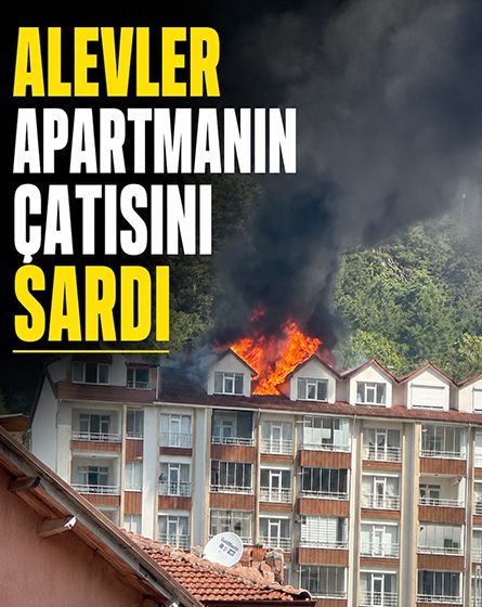 Gerede'de apartman yangını paniği! Alevler çatıya sıçradı