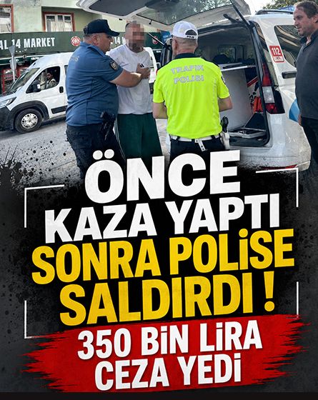 Hem alkollüydü hem polise saldırdı! Cezası 350 bin lirayı buldu