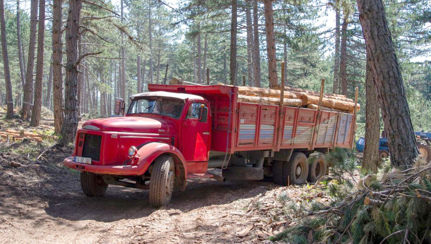 Bolu'da 1963 model kamyonuyla 38 yıldır ekmeğini kazanıyor
