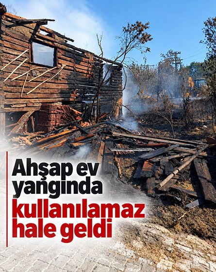 Gerede'de ahşap ev yangında kullanılamaz hale geldi