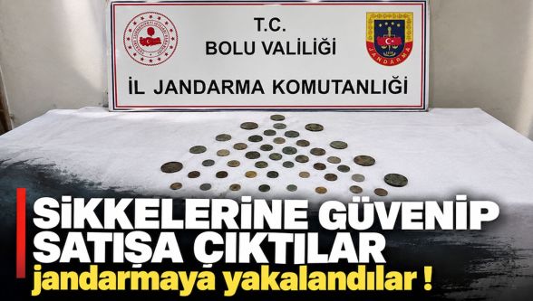 Bolu'da 45 tarihi sikkeyle yakalandılar